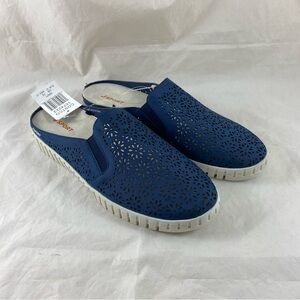 JSport by Jambu Slip On Shoes S2FLM73 Floral Mules Blue White U.S. Sz 10 M NWOB